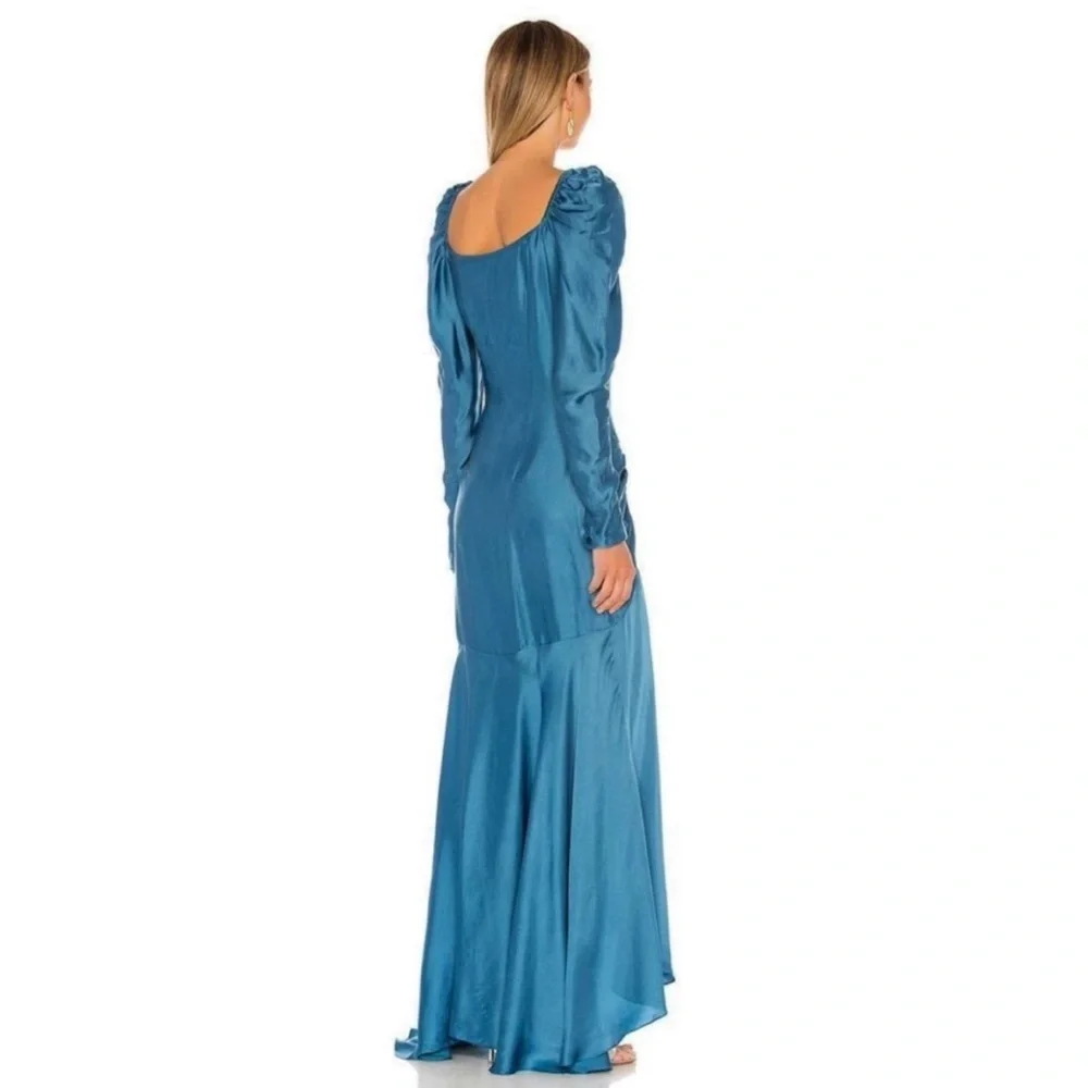 💙ROCOCO SAND Poppy Gown sz XS Dark Turquoise Maxi Long Dress NWT Reg $498💙 - Picture 2 of 12